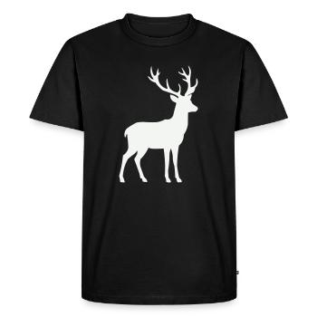 Silhouette de cerf - T-shirt Premium bio Homme - noir - Devant - Nico (187cm)