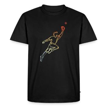 Sketch d’un joueur de baseball vintage - T-shirt Premium bio Homme - noir - Devant - Nico (187cm)