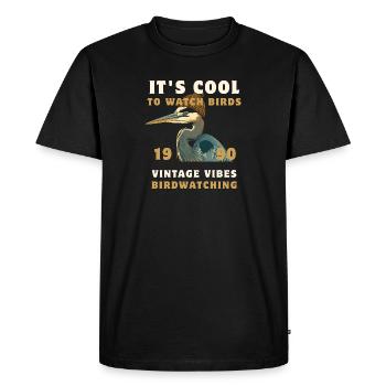 Vibes Vintage Birdwatching - T-shirt Premium bio Homme - noir - Devant - Nico (187cm)