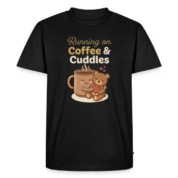 Coffee & Cuddles Bear Hug - Men's Premium Organic T-Shirt - black - Front - Nico (187cm)
