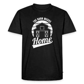 Grange signifie maison - T-shirt Premium bio Homme - noir - Devant - Nico (187cm)