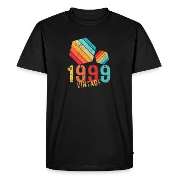 Edition Limitée Vintage Anniversaire Vintage 1999 - T-shirt Premium bio Homme - noir - Devant - Nico (187cm)