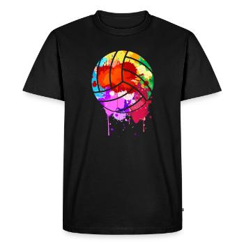 conception d’éclaboussures de volley-ball pour un amateur de volley-ball - T-shirt Premium bio Homme - noir - Devant - Nico (187cm)