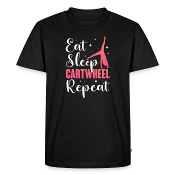 Manger Dormir Roue de charrette Répéter - T-shirt Premium bio Homme - noir - Devant - Nico (187cm)