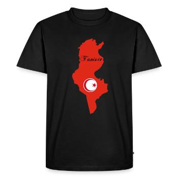 Tunisie - T-shirt Premium bio Homme - noir - Devant - Nico (187cm)