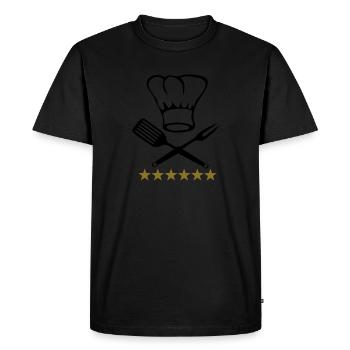 cuisinier - T-shirt Premium bio Homme - noir - Devant - Nico (187cm)