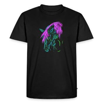 Cheval - T-shirt Premium bio Homme - noir - Devant - Nico (187cm)