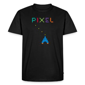 Pixels - T-shirt Premium bio Homme - noir - Devant - Nico (187cm)