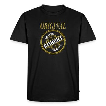 My Name Robert Original 100% Robert Gift - Men's Premium Organic T-Shirt - black - Front - Nico (187cm)