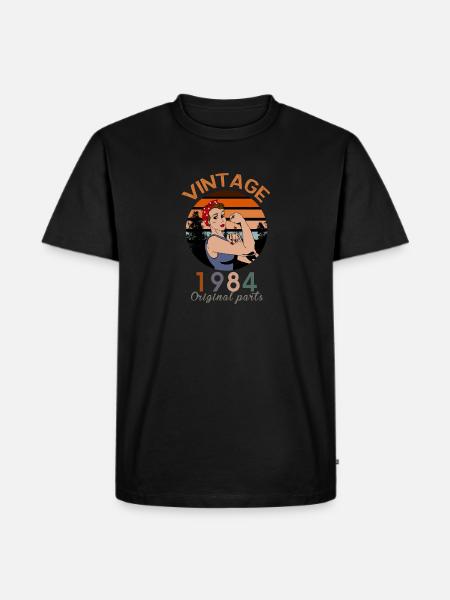 Vintage 1984 Original Parts - Men's Premium Organic T-Shirt - black