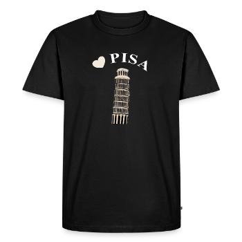 I love the city of Pisa tower Italy gift - Men's Premium Organic T-Shirt - black - Front - Nico (187cm)