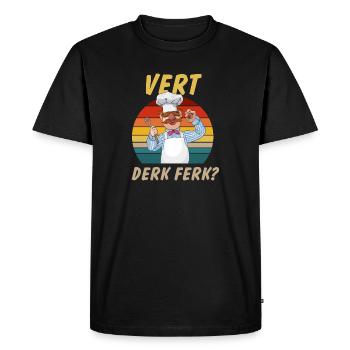 The Swedish ChefFerk! Vert Der Funny Vintage - Men's Premium Organic T-Shirt - black - Front - Nico (187cm)