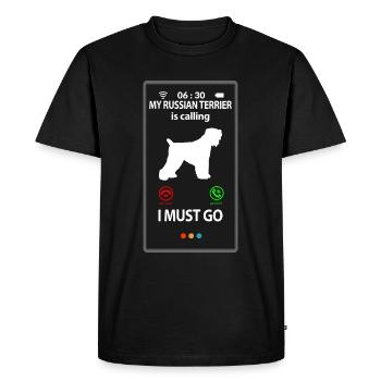 Black Russian Terrier Sayings Funny Funny - Men's Premium Organic T-Shirt - black - Front - Nico (187cm)