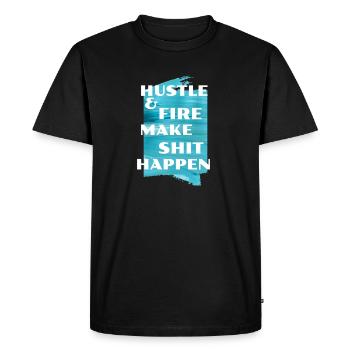 Hustle & Fire - T-shirt Premium bio Homme - noir - Devant - Nico (187cm)