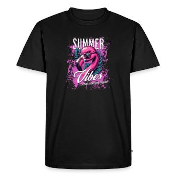 Ambiance estivale - T-shirt Premium bio Homme - noir - Devant - Nico (187cm)