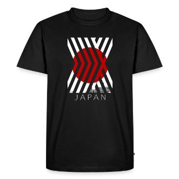 Drapeau du Japon utilisé Look Nihon drapeau japonais - T-shirt Premium bio Homme - noir - Devant - Nico (187cm)