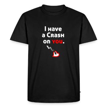 J’ai un crash sur toi, pour les hommes et les femmes - T-shirt Premium bio Homme - noir - Devant - Nico (187cm)