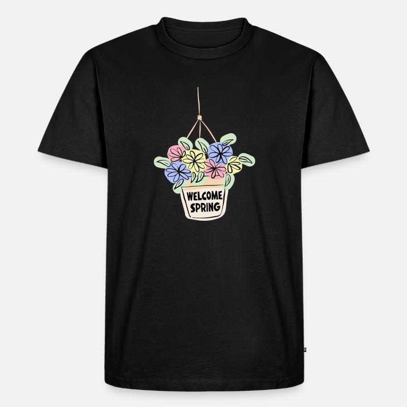 Welcome Spring - Männer Premium Bio T-Shirt - Schwarz