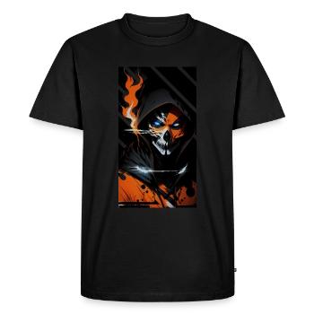 Fiery skull watcher - Men's Premium Organic T-Shirt - black - Front - Nico (187cm)