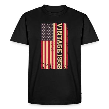 Millésime 1952 Drapeau américain - T-shirt Premium bio Homme - noir - Devant - Nico (187cm)
