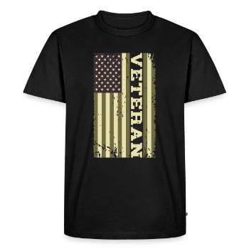 Camouflage vétéran du drapeau américain - T-shirt Premium bio Homme - noir - Devant - Nico (187cm)