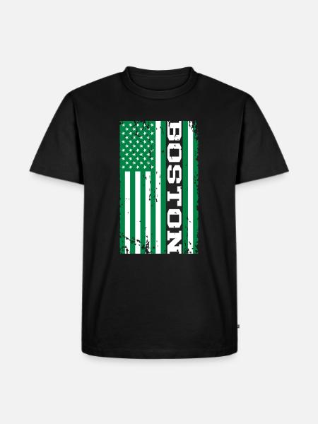 Boston Green US Flag - Men's Premium Organic T-Shirt - black