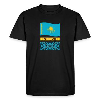 Kazakhstan Republic of Kazakhs Kazakh Gift - Men's Premium Organic T-Shirt - black - Front - Nico (187cm)
