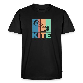 Kite silhouette cadeau de kitesurf vagues surf - T-shirt Premium bio Homme - noir - Devant - Nico (187cm)