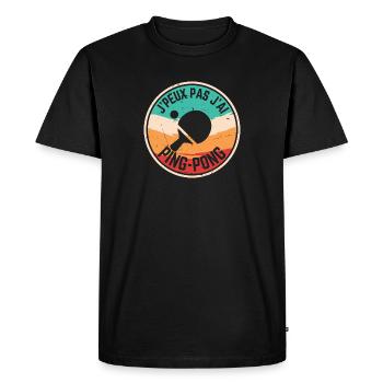 J peux pas j ai Ping Pong - T-shirt Premium bio Homme - noir - Devant - Nico (187cm)
