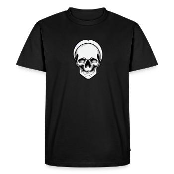 crâne illustré - T-shirt Premium bio Homme - noir - Devant - Nico (187cm)