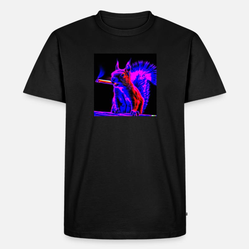 Eichhörnchen Neon - Männer Premium Bio T-Shirt - Schwarz