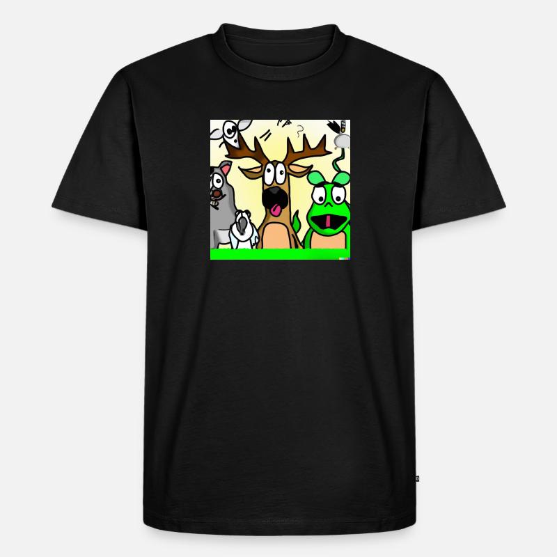 Crazy Amimals - Männer Premium Bio T-Shirt - Schwarz
