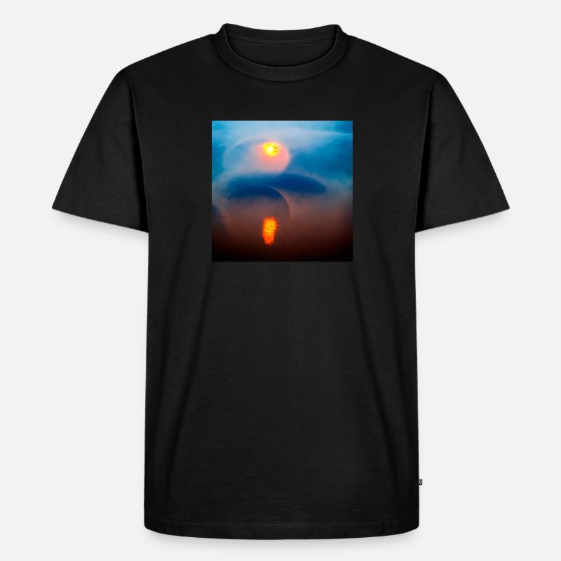 eclipse misty flow abstract - Männer Premium Bio T-Shirt - Schwarz