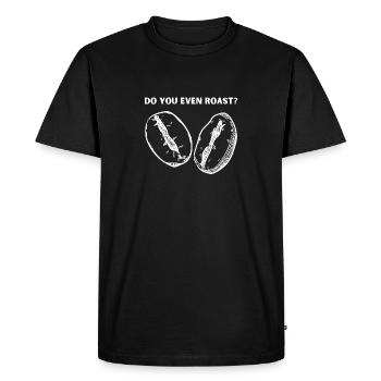 Est-ce que vous rôtissez même! Design amateur de café en blanc! - T-shirt Premium bio Homme - noir - Devant - Nico (187cm)