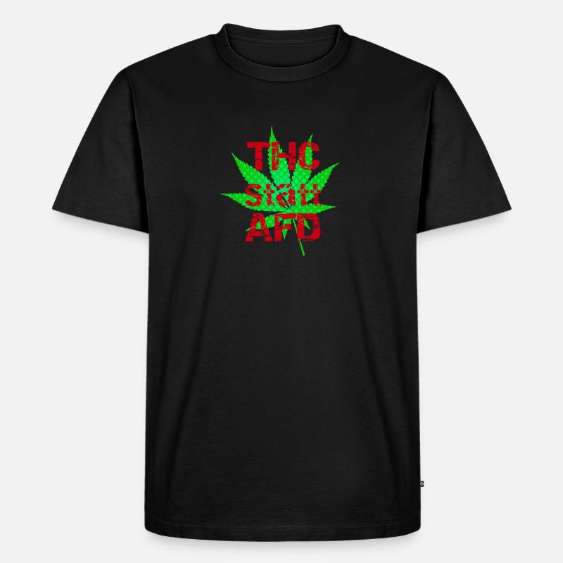 THC Statt AFD Cannabis - Männer Premium Bio T-Shirt - Schwarz
