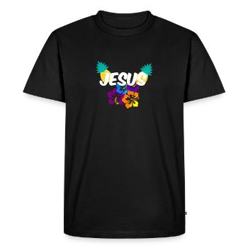 Jesus Hawaii - Men's Premium Organic T-Shirt - black - Front - Nico (187cm)