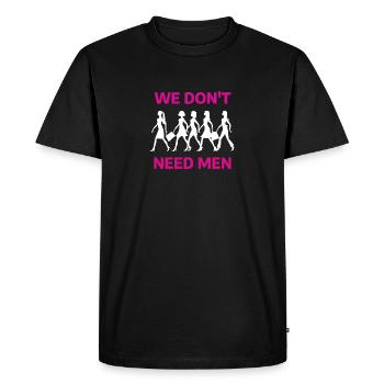 Feminism we don't need men - Men's Premium Organic T-Shirt - black - Front - Nico (187cm)