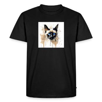 Distressed Grungy Punky Graffiti CatXVI - Men's Premium Organic T-Shirt - black - Front - Nico (187cm)