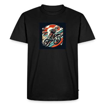 Retro Track Moto - Men's Premium Organic T-Shirt - black - Front - Nico (187cm)