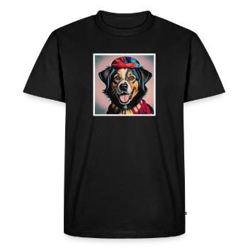Chien déguisé en clown - T-shirt Premium bio Homme - noir - Devant - Nico (187cm)