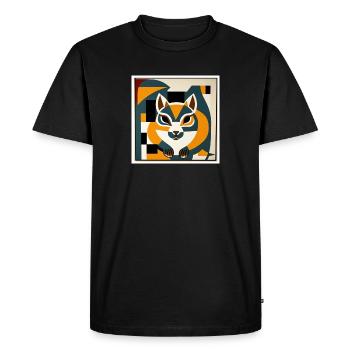 Squirrel as art on a T-shirt - Men's Premium Organic T-Shirt - black - Front - Nico (187cm)
