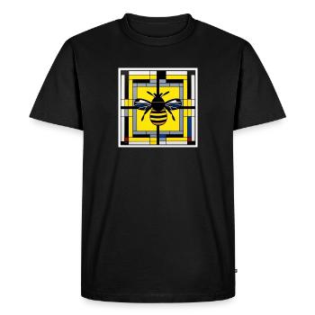 Bee as art on a T-shirt - Men's Premium Organic T-Shirt - black - Front - Nico (187cm)