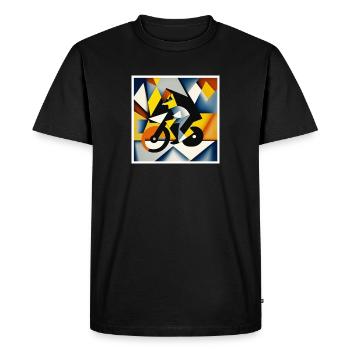 Chien sur le vélo comme art sur le T-shirt - T-shirt Premium bio Homme - noir - Devant - Nico (187cm)