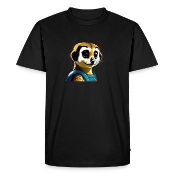 Erdmännchen portrait, lustig und spaßig - Männer Premium Bio T-Shirt - Schwarz - Vorne - Nico (187cm)