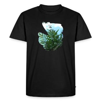 Vase de ciel et de feuilles de palmier - T-shirt Premium bio Homme - noir - Devant - Nico (187cm)