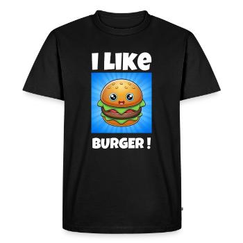 j’aime les hamburgers - j’aime les hamburgers - T-shirt Premium bio Homme - noir - Devant - Nico (187cm)