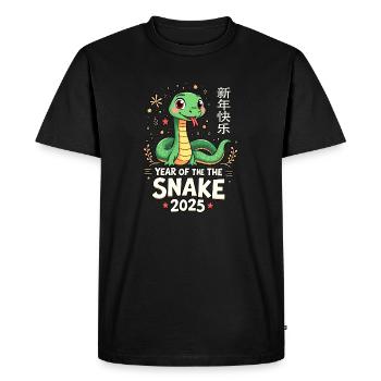 Fête du Nouvel An, Chine du Nouvel An, Année du Serpent - T-shirt Premium bio Homme - noir - Devant - Nico (187cm)