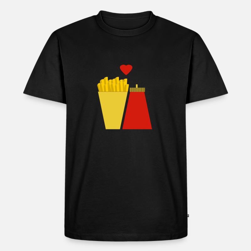 pommes & ketchup - Männer Premium Bio T-Shirt - Schwarz
