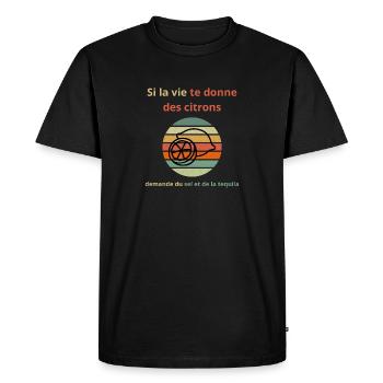 Si la vie te donne des citrons, demande du sel et - T-shirt Premium bio Homme - noir - Devant - Nico (187cm)