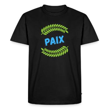 The Laurels of Peace - Men's Premium Organic T-Shirt - black - Front - Nico (187cm)